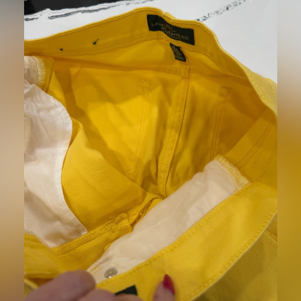Lauren Jeans Co by Ralph Lauren Modern Straight Ankle Jeans in Yellow Size 12 - Picture 5 of 10